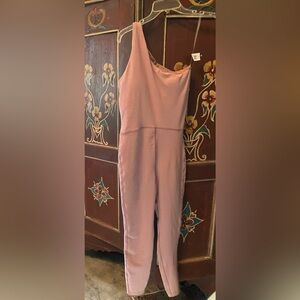 Old Navy Mauve PowerChill One-Shoulder Jumpsuit